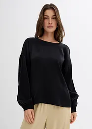 Blusa oversize con laccetto in misto viscosa, bonprix