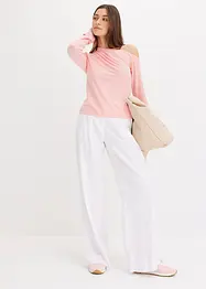 Maglia con spalla scoperta e arricciatura, bonprix