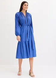 Abito midi con inserti in crochet, bonprix