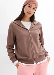 Felpa con zip a maniche lunghe, bonprix