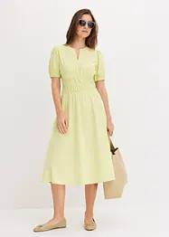 Abito midi con vita elasticizzata arricciata, bonprix