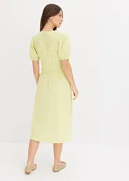 Abito midi con vita elasticizzata arricciata, bonprix