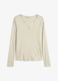 Maglia a serafino in morbida viscosa, bonprix
