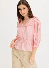 Blusa in crinkle operato, bonprix