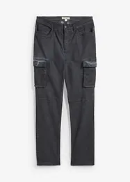 Pantaloni cargo elasticizzati effetto lavato, straight, bonprix