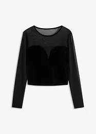 Maglia effetto corsetto con mesh, bonprix