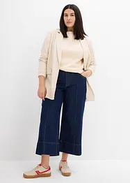 Jeans cropped wide leg, a vita media, bonprix