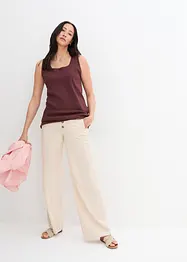 Pantaloni a palazzo in misto lino extra lunghi, bonprix