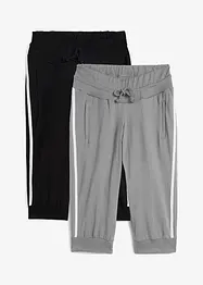 Pantaloni capri da jogging in cotone (pacco da 2), bonprix