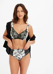 Reggiseno con coppe preformate, ferretto e materiale lucido, bonprix