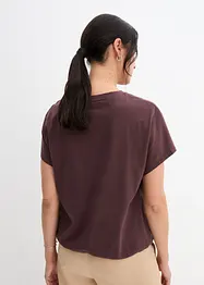 Maglia con laccetto da annodare al fondo in misto cotone e viscosa, bonprix