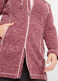 Giacca lunga in pile con cappuccio, bonprix
