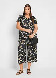 Maglia e pantaloni culotte in misto viscosa fluente (set 2 pezzi), bonprix
