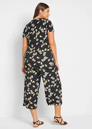 Maglia e pantaloni culotte in misto viscosa fluente (set 2 pezzi), bonprix