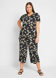 Maglia e pantaloni culotte in misto viscosa fluente (set 2 pezzi), bonprix