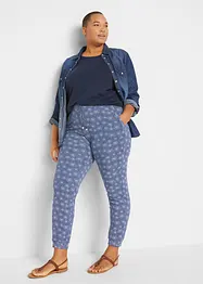 Pantaloni in jersey di misto viscosa morbida con fantasia, bonprix