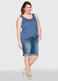 Top lungo in cotone con pizzo, bonprix