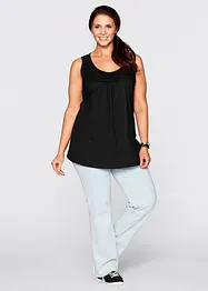 Top lungo in cotone con pizzo, bonprix