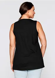 Top lungo in cotone con pizzo, bonprix