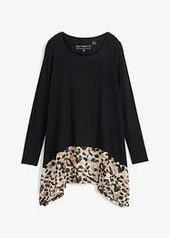 Maglia in misto viscosa con inserto di chiffon, bonprix