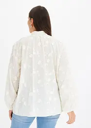 Blusa leggermente trasparente con applicazione floreale, bonprix