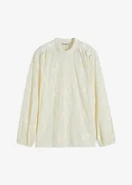 Blusa leggermente trasparente con applicazione floreale, bonprix