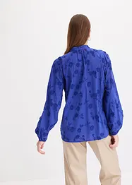 Blusa leggermente trasparente con applicazione floreale, bonprix