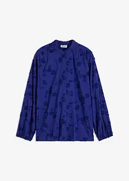 Blusa leggermente trasparente con applicazione floreale, bonprix