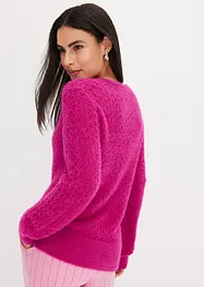 Maglione traforato con filato piumato, bonprix