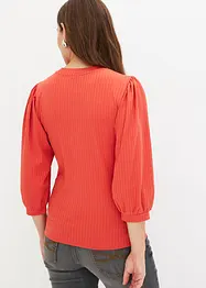 Maglia a costine con maniche a palloncino, bonprix