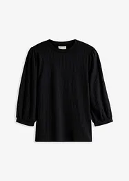 Maglia a costine con maniche a palloncino, bonprix