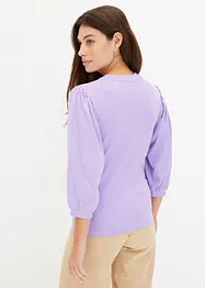 Maglia a costine con maniche a palloncino, bonprix