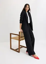 Pantaloni a palazzo effetto lino con elastico in vita, bonprix