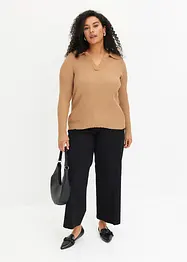 Maglia in filato fine con colletto raffinato, bonprix