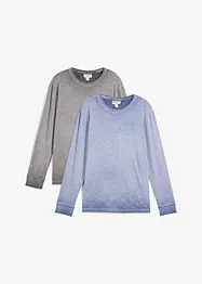 Maglia a maniche lunghe in cotone biologico (pacco da 2), bonprix