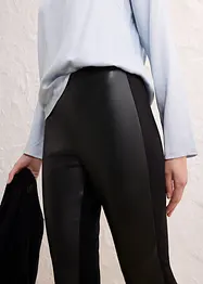 Leggings in nappa di agnello con inserto elasticizzato, bonprix