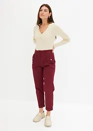 Pantaloni paperbag leggeri in twill, bonprix