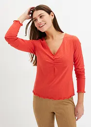 Maglia a costine con scollo a V, bonprix