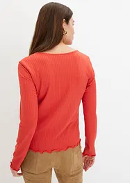 Maglia a costine con scollo a V, bonprix