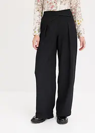 Pantaloni con pinces effetto lino e cinta incrociata, bonprix