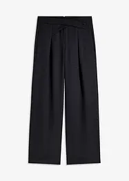 Pantaloni con pinces effetto lino e cinta incrociata, bonprix