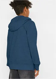 Felpa con zip e cappuccio in puro cotone, bonprix