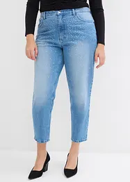 Mom jeans cropped, vita alta, bonprix