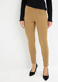 Pantaloni in similpelle scamosciata con cinta comoda, bonprix