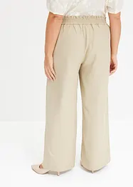 Pantaloni a palazzo effetto lino con elastico in vita, bonprix