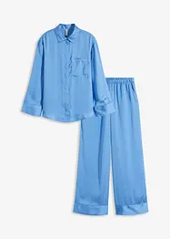 Pigiama oversize in tessuto di satin, bonprix
