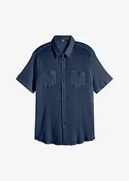 Camicia a maniche corte con effetto crinkle in puro cotone, bonprix
