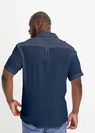 Camicia a maniche corte con effetto crinkle in puro cotone, bonprix