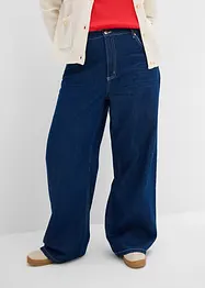 Jeans wide leg con cinta comoda, vita media, bonprix