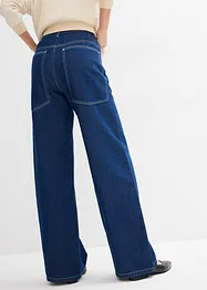 Jeans wide leg con cinta comoda, vita media, bonprix